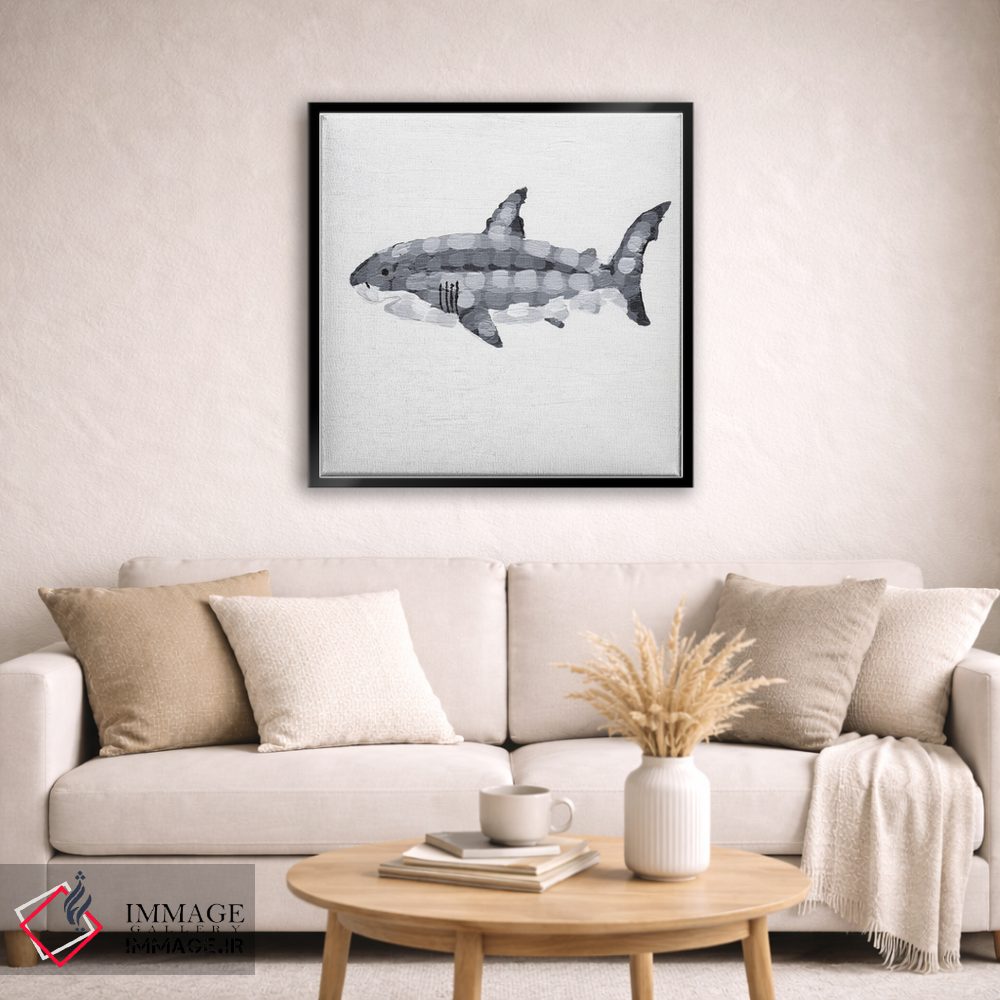 تابلو دکوراتیو کوسه سفید بزرگ قدرت خاموش اثر کلسی امبلو - D5B