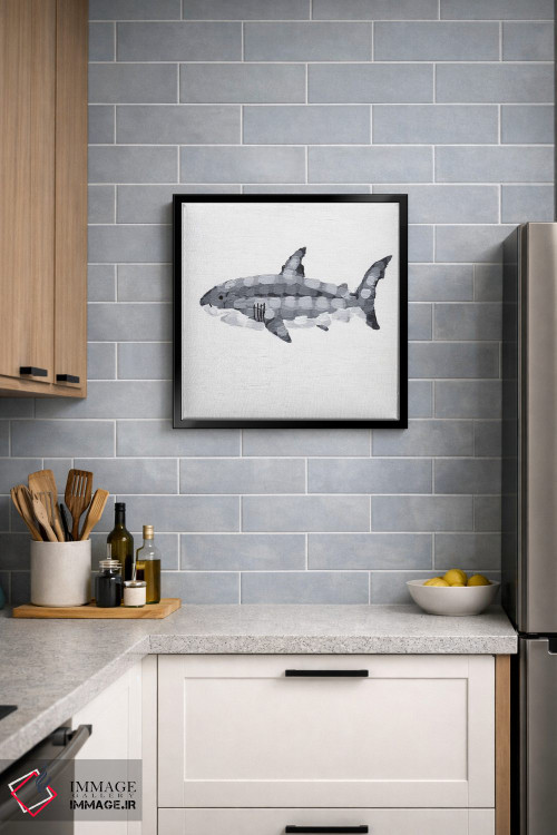 تابلو دکوراتیو کوسه سفید بزرگ قدرت خاموش اثر کلسی امبلو - D6B