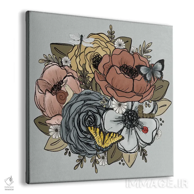 تابلو دکوراتیو دسته گل های باغ بهاری اثر کیتی برایانت - نمای پرسپکتیو محصول