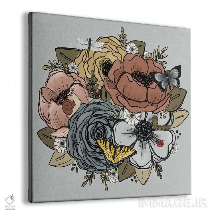 تابلو دکوراتیو دسته گل های باغ بهاری اثر کیتی برایانت - نمای پرسپکتیو محصول