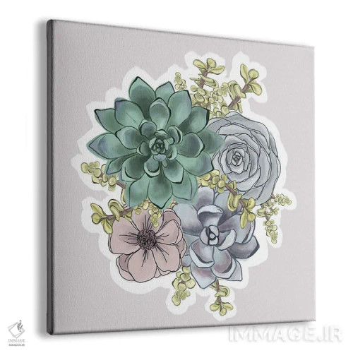 تابلو دکوراتیو گل های ساکولنت اثر کیتی برایانت - نمای پرسپکتیو محصول