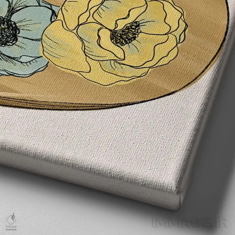 تابلو دکوراتیو پالت هنری گل دار اثر کیتی برایانت - نمای نزدیک بافت بوم