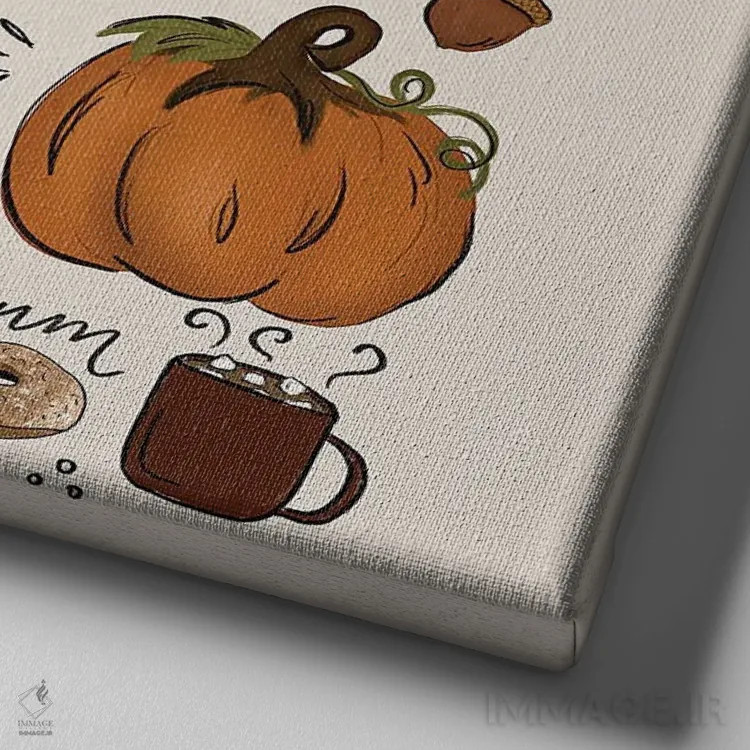 تابلو دکوراتیو حال و هوای پاییزی اثر کیتی برایانت - نمای نزدیک بافت بوم