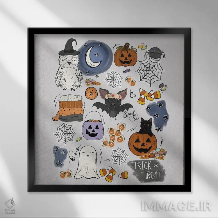 تابلو دکوراتیو احساسات ترسناک اثر کیتی برایانت - نمای قابدار مشکی