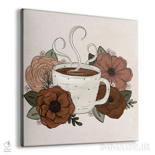 تابلو دکوراتیو گل های قهوه و چای اثر کیتی برایانت - نمای پرسپکتیو محصول