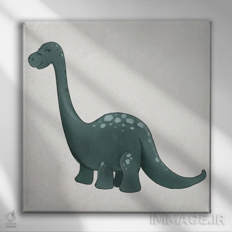 تابلو دکوراتیو برونتوسوروس اثر کیتی برایانت - نمای روبهرو روی دیوار