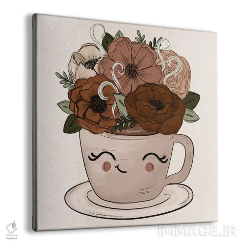 تابلو دکوراتیو فنجان کوچک قهوه یا چای اثر کیتی برایانت - نمای پرسپکتیو محصول