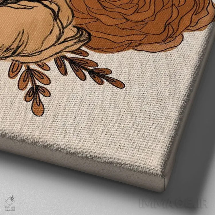 تابلو دکوراتیو گل های تی رکس اثر کیتی برایانت - نمای نزدیک بافت بوم