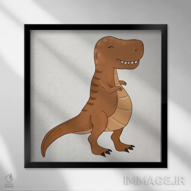 تابلو دکوراتیو تی رکس اثر کیتی برایانت - نمای قابدار مشکی