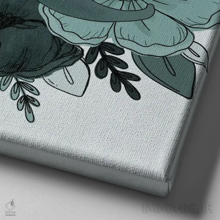 تابلو دکوراتیو گل های برونتوسوروس اثر کیتی برایانت - نمای نزدیک بافت بوم