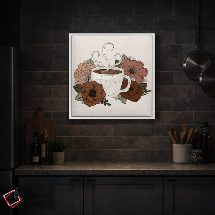 تابلو دکوراتیو گل های قهوه و چای اثر کیتی برایانت - D2W