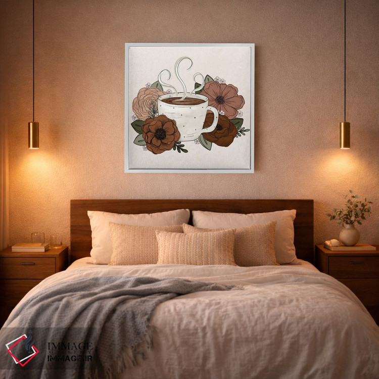 تابلو دکوراتیو گل های قهوه و چای اثر کیتی برایانت - D1W