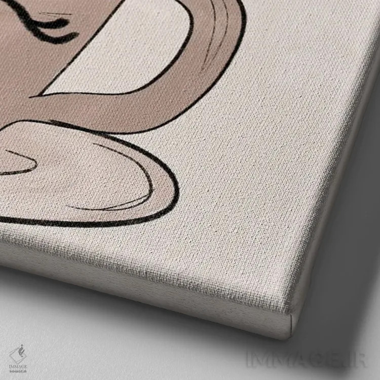 تابلو دکوراتیو فنجان کوچک قهوه یا چای اثر کیتی برایانت - نمای نزدیک بافت بوم