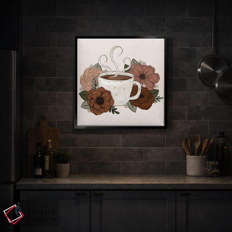 تابلو دکوراتیو گل های قهوه و چای اثر کیتی برایانت - D3B