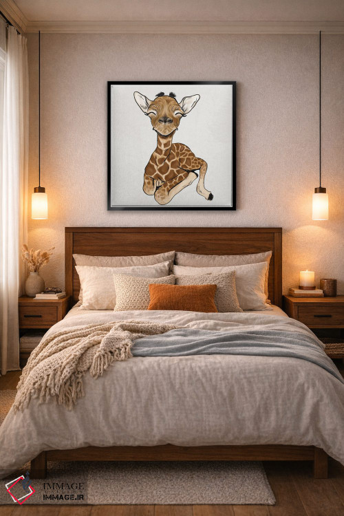 تابلو دکوراتیو زرافه نوزاد اثر کیتی برایانت - D5B
