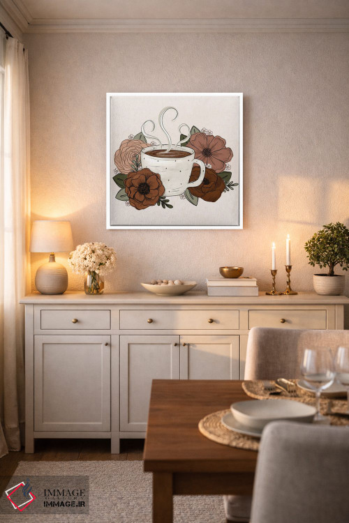 تابلو دکوراتیو گل های قهوه و چای اثر کیتی برایانت - D5W