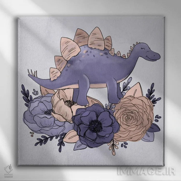 تابلو دکوراتیو گل های استگوسوروس اثر کیتی برایانت - نمای روبهرو روی دیوار