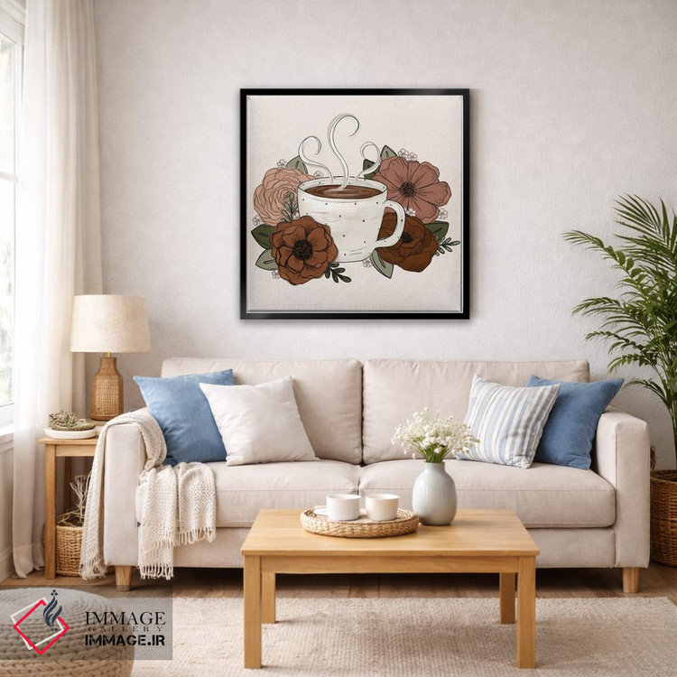تابلو دکوراتیو گل های قهوه و چای اثر کیتی برایانت - D6B