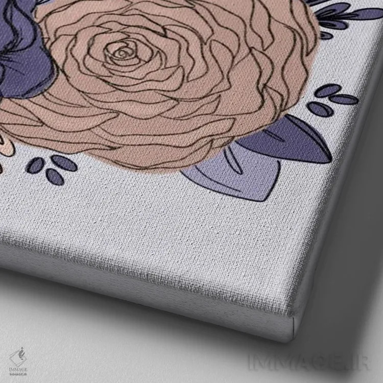 تابلو دکوراتیو گل های استگوسوروس اثر کیتی برایانت - نمای نزدیک بافت بوم