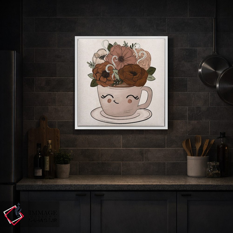 تابلو دکوراتیو فنجان کوچک قهوه یا چای اثر کیتی برایانت - D1W