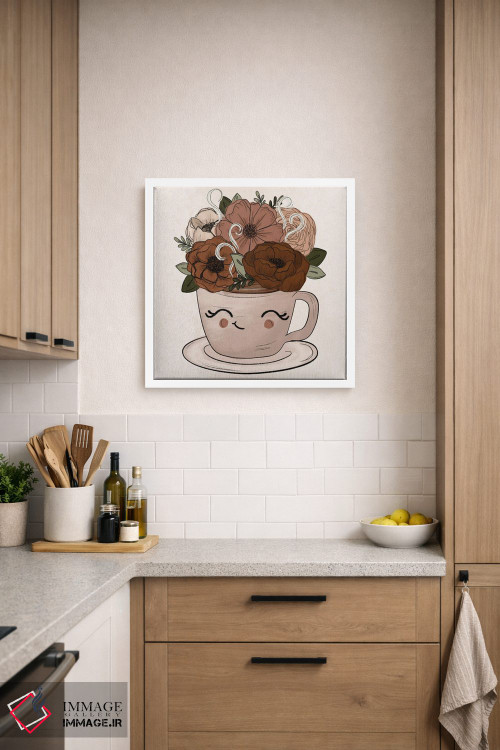 تابلو دکوراتیو فنجان کوچک قهوه یا چای اثر کیتی برایانت - D5W