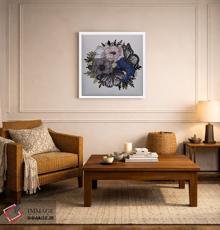 تابلو دکوراتیو گل های پروانه ای بنفش اثر کیتی برایانت - D3W