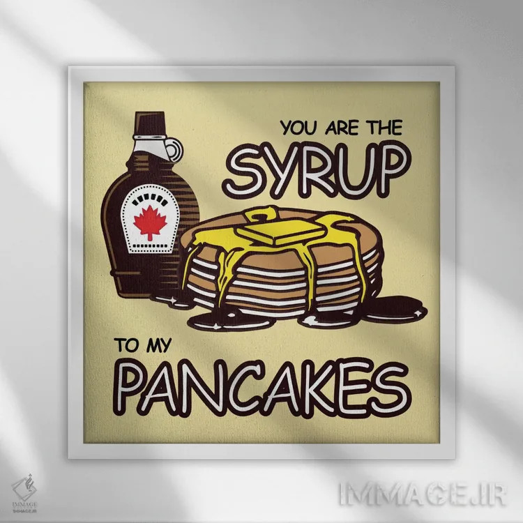 تابلو دکوراتیو تو شربت پنکیک منی اثر فایو بای فایو کالکتیو - نمای قابدار سفید