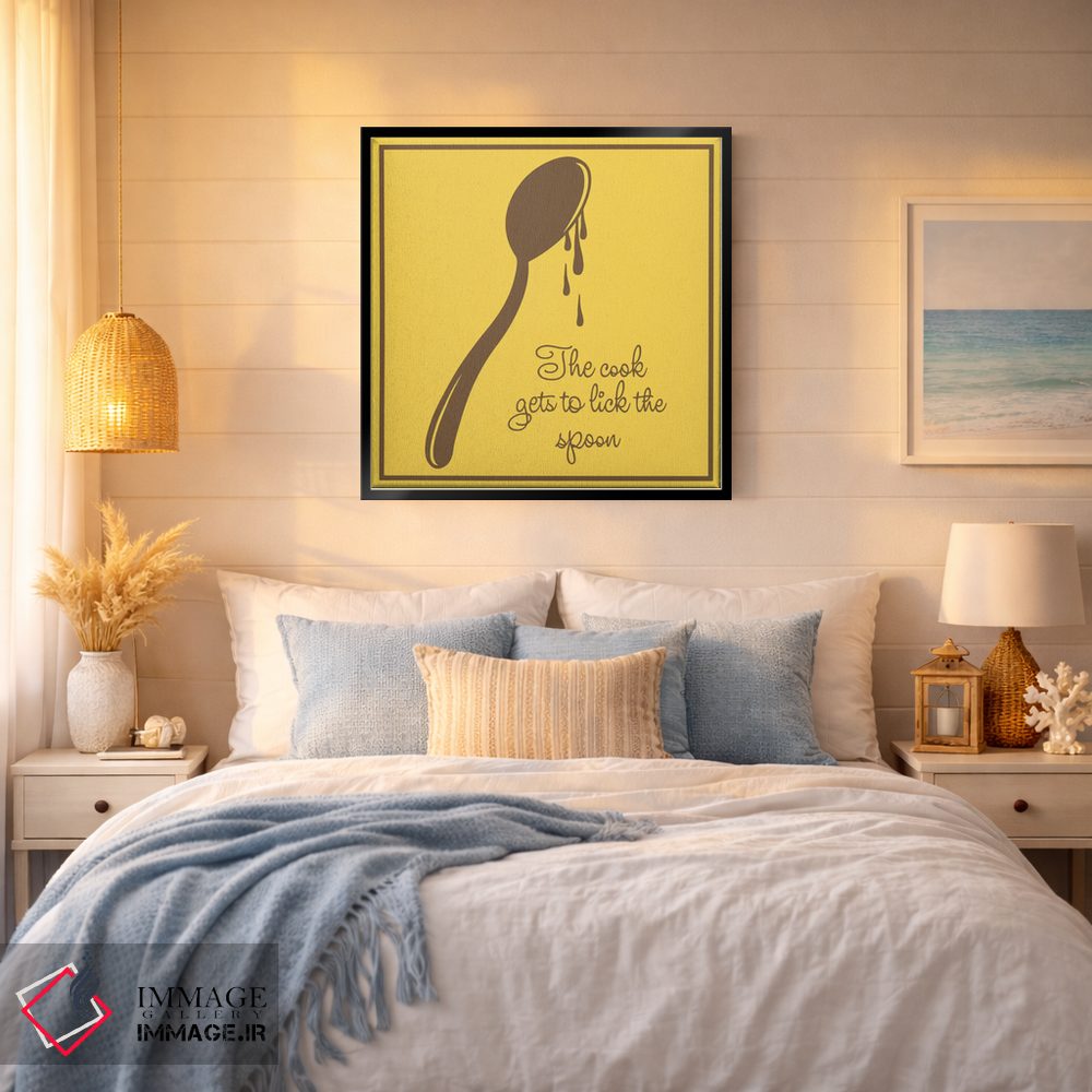 تابلو دکوراتیو آشپز حق دارد قاشق را لیس بزند اثر فایو بای فایو کالکتیو - D3B
