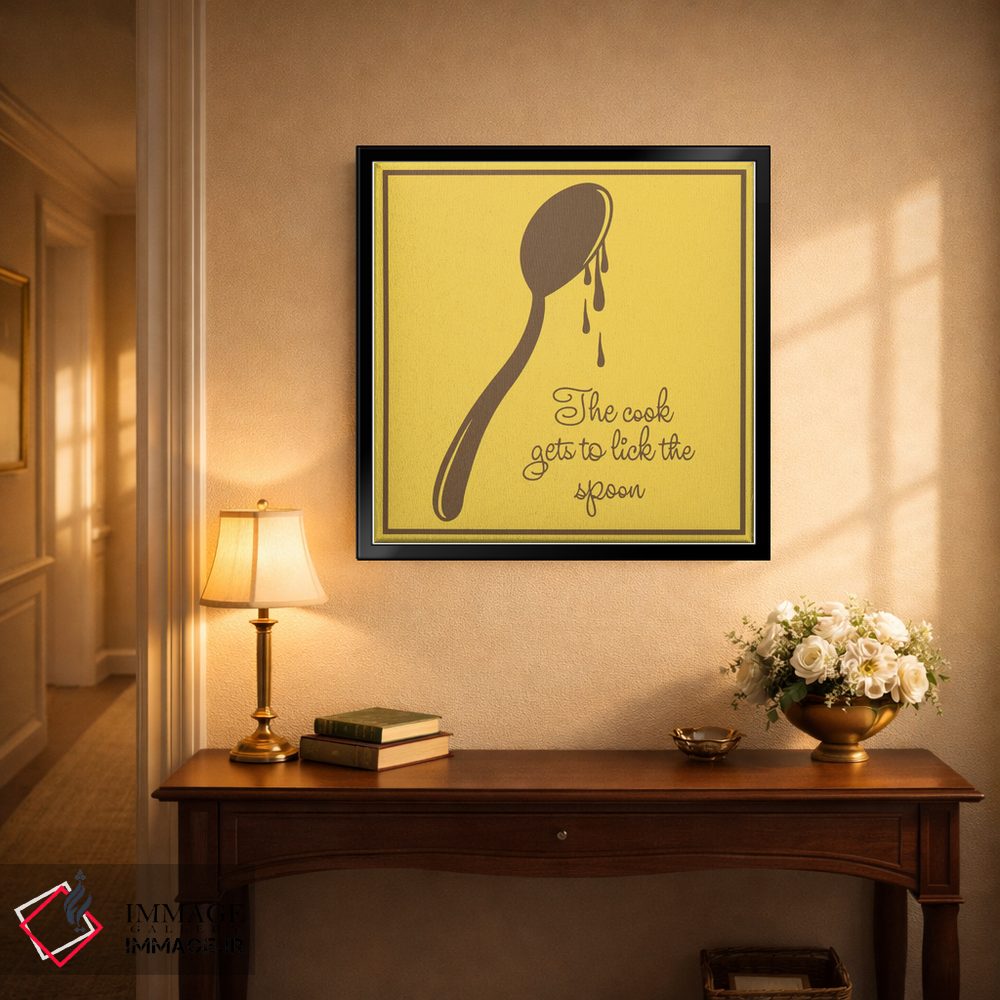 تابلو دکوراتیو آشپز حق دارد قاشق را لیس بزند اثر فایو بای فایو کالکتیو - D4B