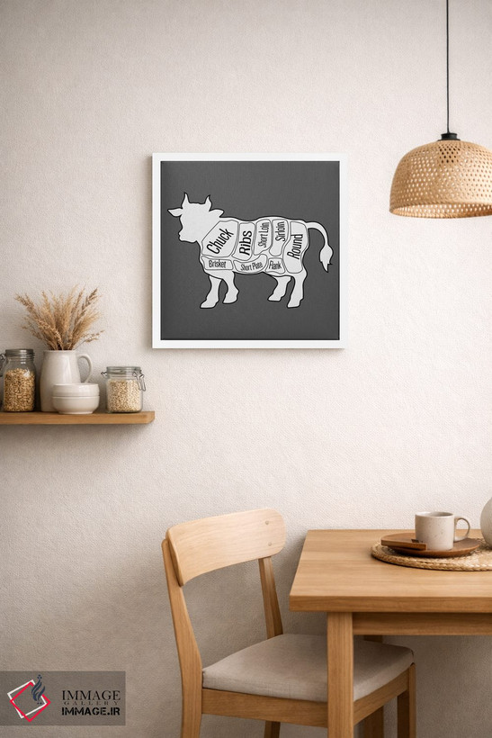 تابلو مدرن نمودار گوشت گاو اثر فایو بای فایو کالکتیو - D1W
