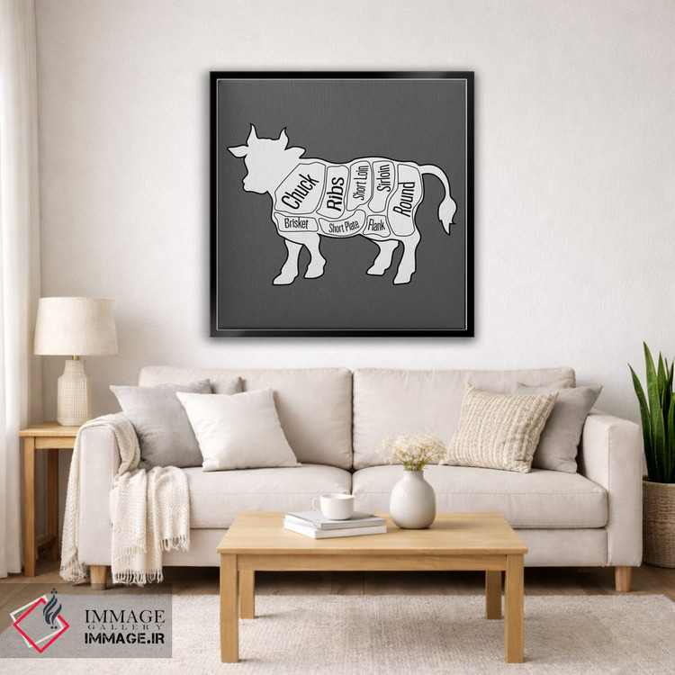 تابلو مدرن نمودار گوشت گاو اثر فایو بای فایو کالکتیو - D3B