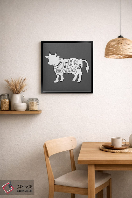 تابلو مدرن نمودار گوشت گاو اثر فایو بای فایو کالکتیو - D5B