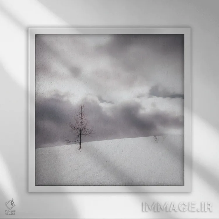 تابلو دکوراتیو ردپاها اثر کریم کارلا - نمای قابدار سفید