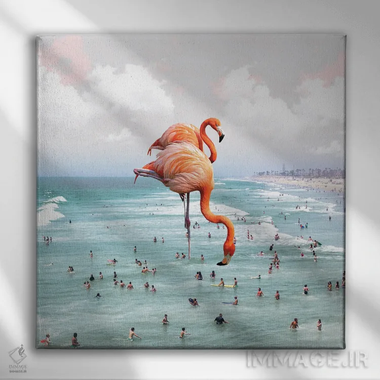 تابلو دکوراتیو پرسه زدن در ساحل اثر کارن کانتوک - نمای روبهرو روی دیوار