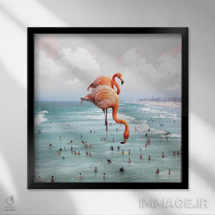 تابلو دکوراتیو پرسه زدن در ساحل اثر کارن کانتوک - نمای قابدار مشکی