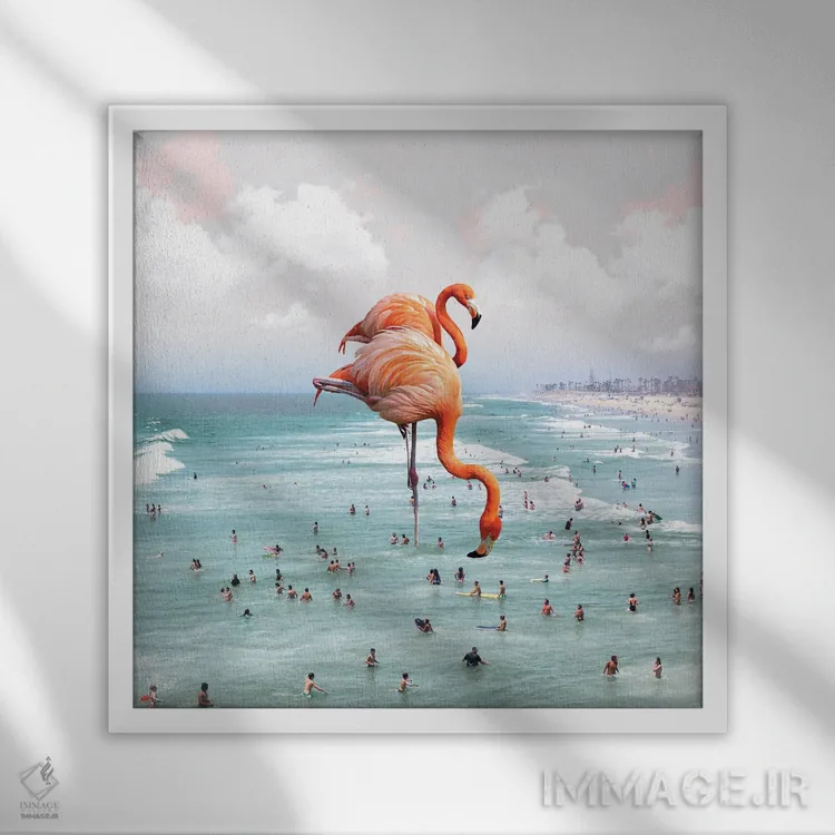 تابلو دکوراتیو پرسه زدن در ساحل اثر کارن کانتوک - نمای قابدار سفید