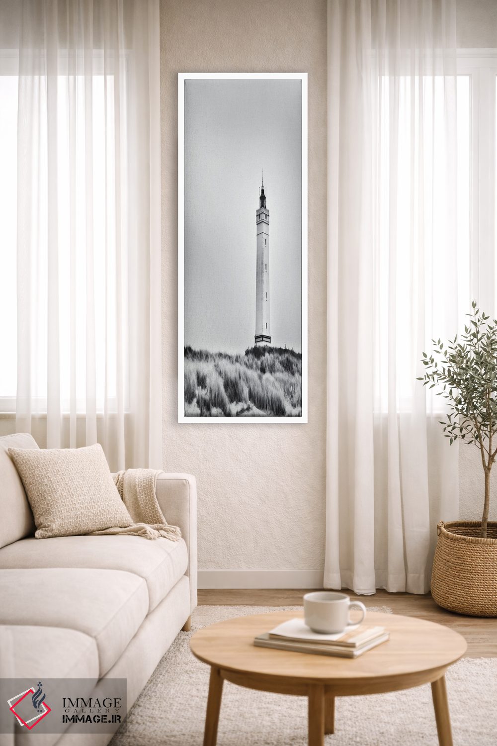 تابلو دکوراتیو فانوس دریایی سفید در دانمارک اثر کریم کارلا - D3W