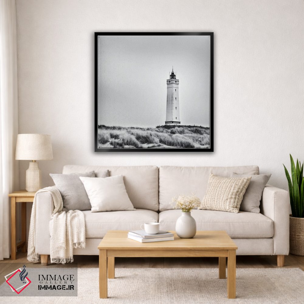 تابلو دکوراتیو فانوس دریایی سفید در دانمارک اثر کریم کارلا - D5B