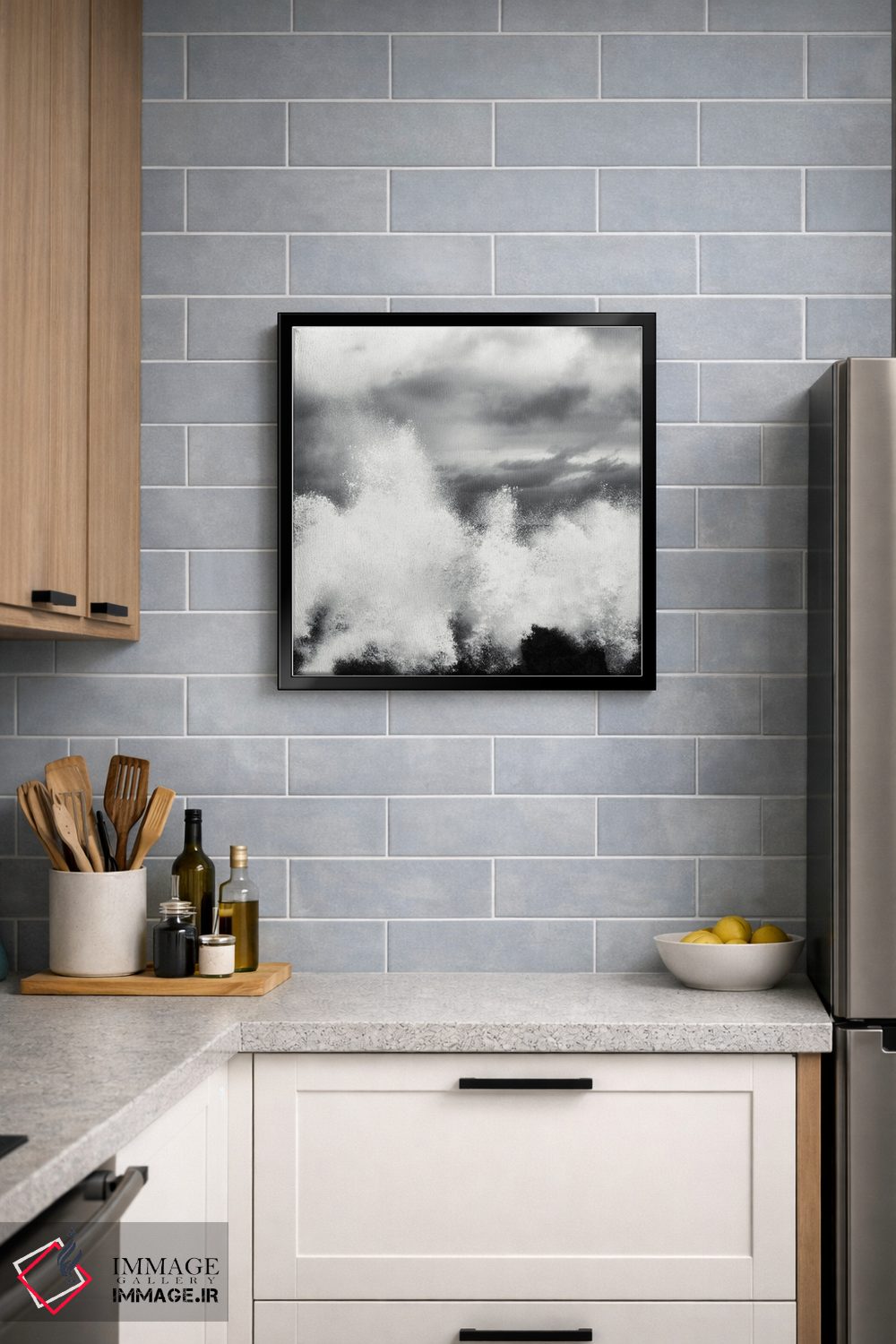 تابلو دکوراتیو موج های شکسته اثر کریم کارلا - D6B