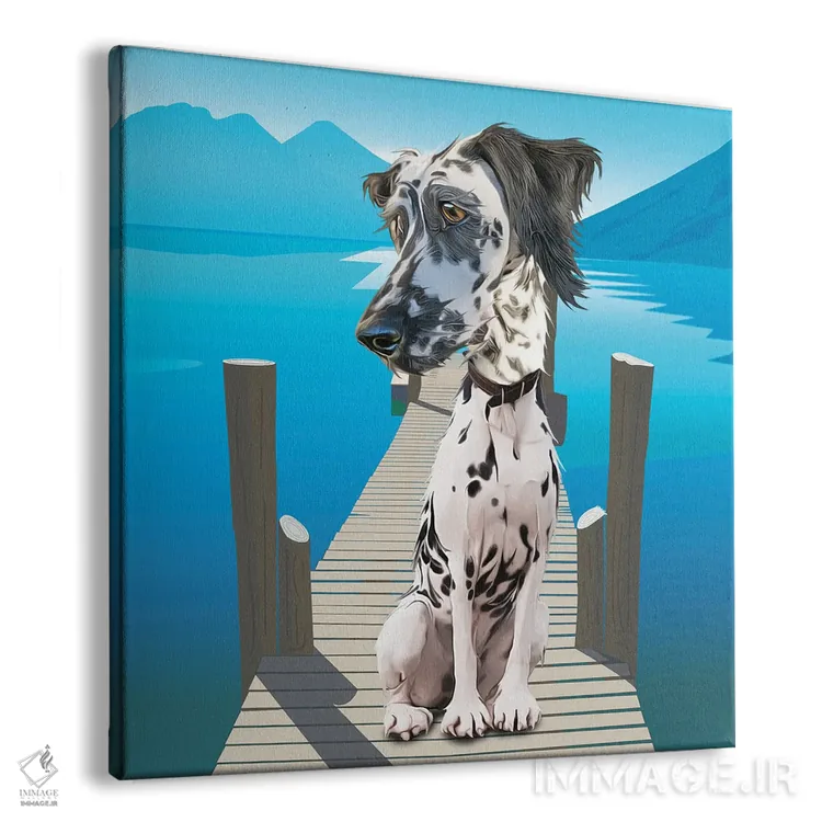 تابلو دکوراتیو دالماتین کنار دریاچه اثر کیم کورینگا - نمای پرسپکتیو محصول