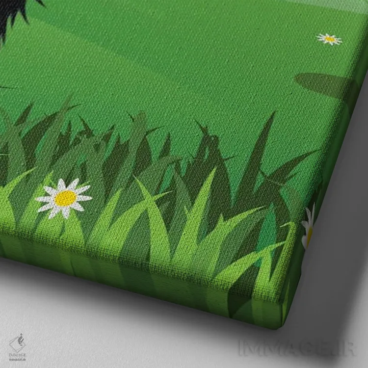 تابلو دکوراتیو سرگرمی بردر کولی اثر کیم کورینگا - نمای نزدیک بافت بوم