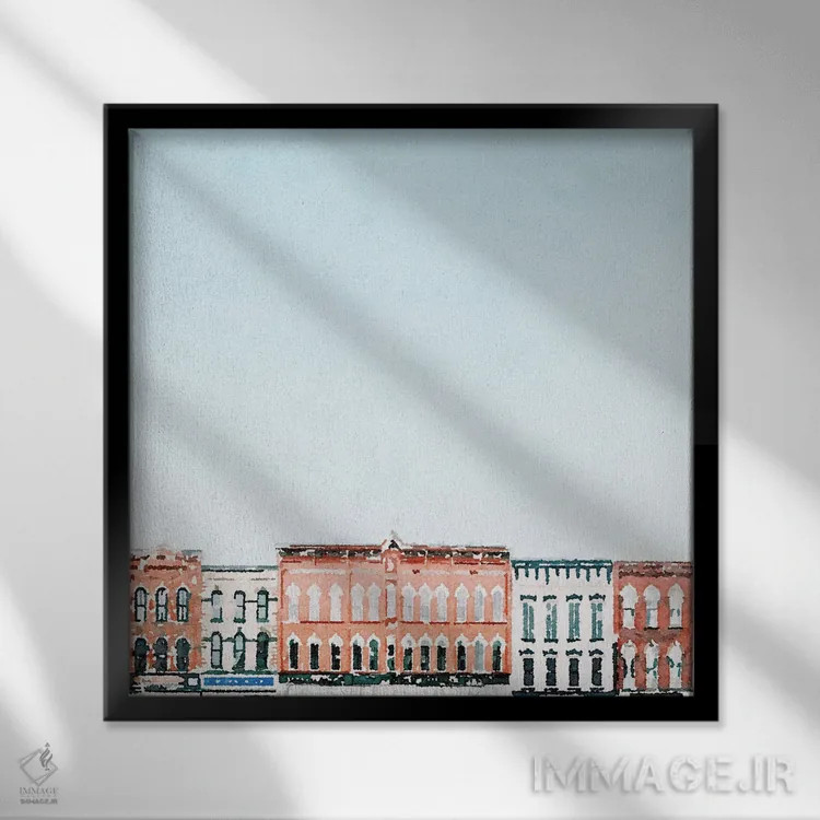 تابلو دکوراتیو ردیف تجاری اثر کیم کورینگا - نمای قابدار مشکی