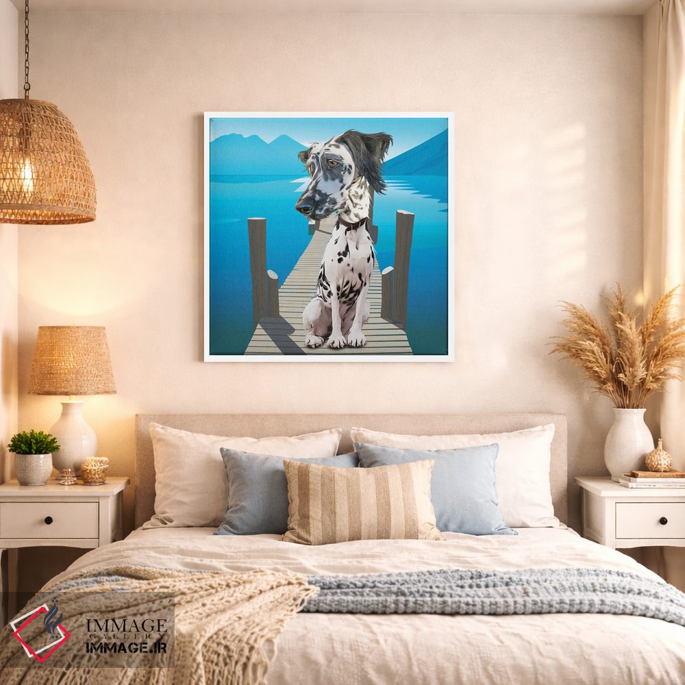 تابلو دکوراتیو دالماتین کنار دریاچه اثر کیم کورینگا - D1W