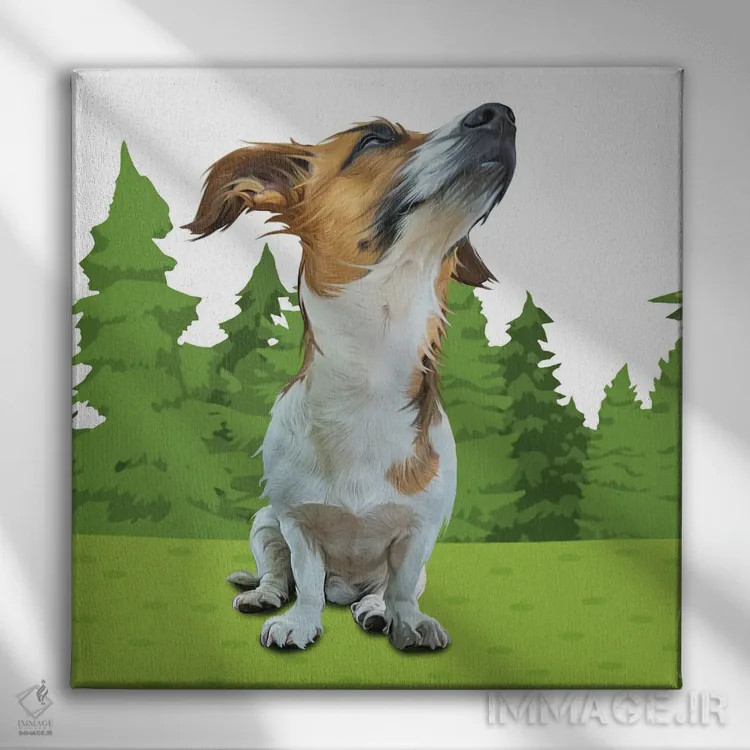 تابلو دکوراتیو بیگل جنگلی اثر کیم کورینگا - نمای روبهرو روی دیوار