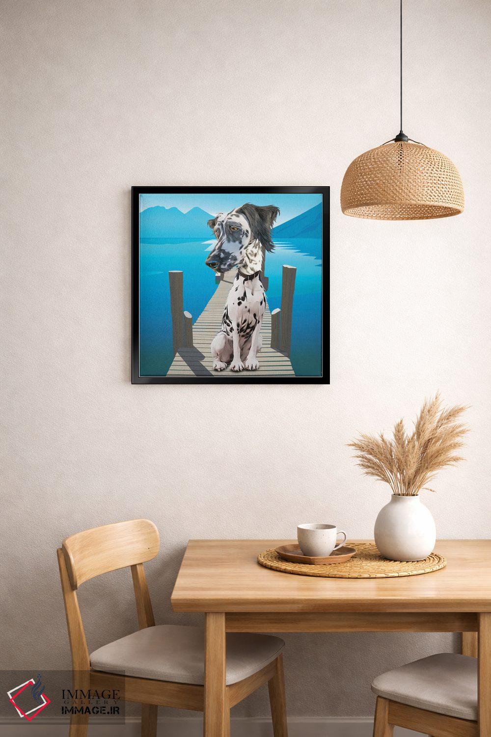 تابلو دکوراتیو دالماتین کنار دریاچه اثر کیم کورینگا - D2B