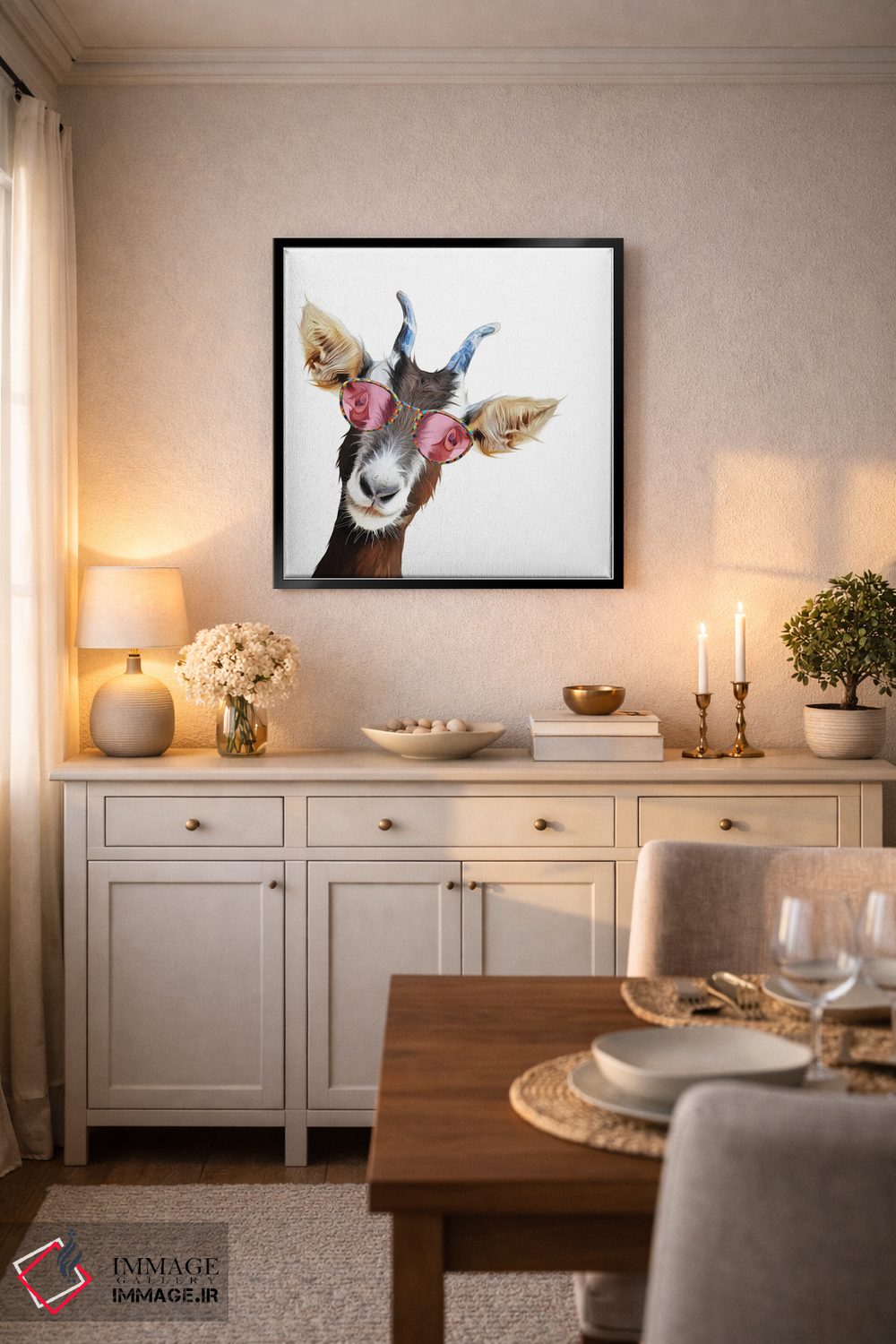 تابلو دکوراتیو بز بامزه اثر کیم کورینگا - D6B