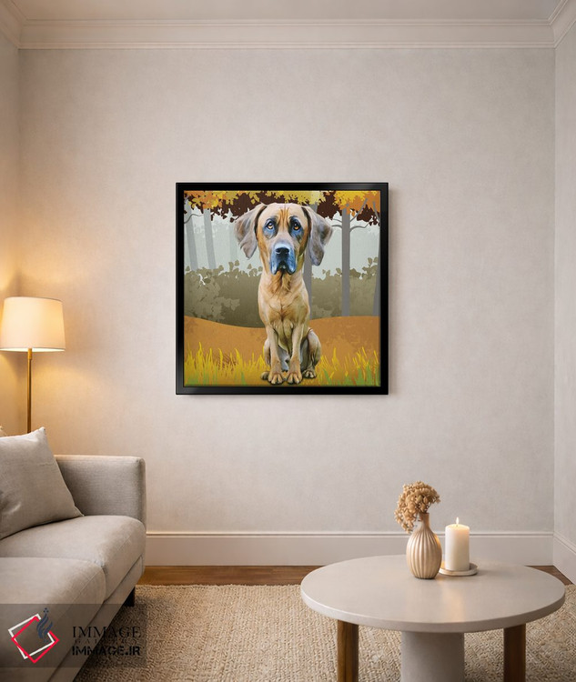 تابلو دکوراتیو سگ شکاری در جنگل اثر کیم کورینگا - D4B