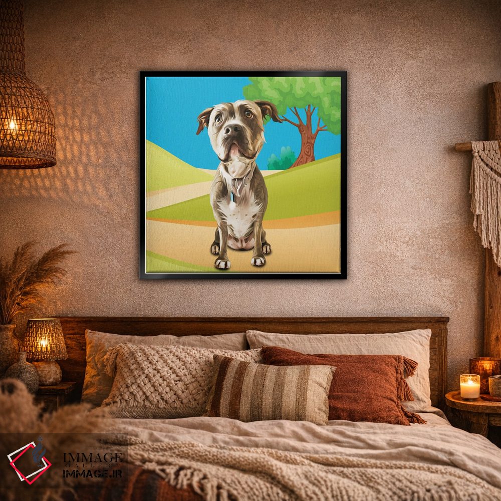 تابلو دکوراتیو پیتبول آرام اثر کیم کورینگا - D1B