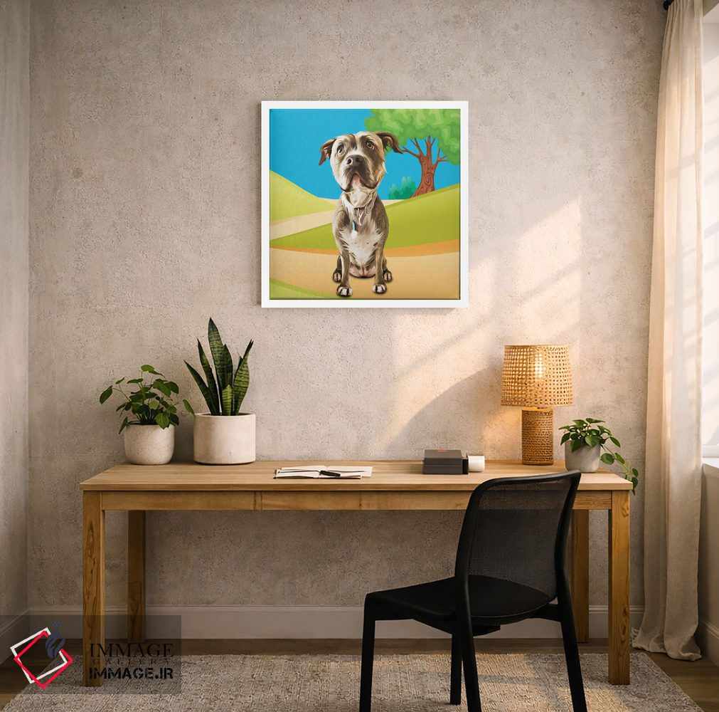 تابلو دکوراتیو پیتبول آرام اثر کیم کورینگا - D4W