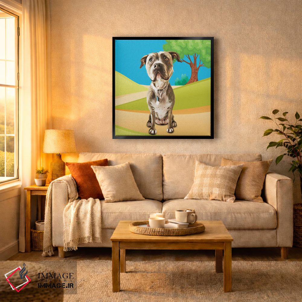 تابلو دکوراتیو پیتبول آرام اثر کیم کورینگا - D5B